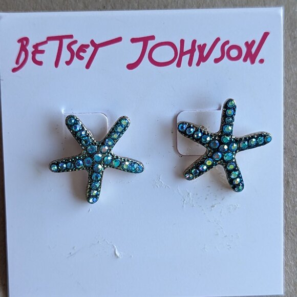 Starfish Earrings New With Tag Crystal Sparkly Sealife Ocean - Picture 2 of 4